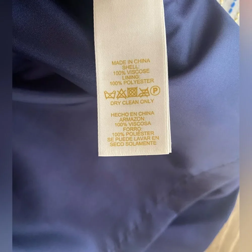 KATE SPADE Navy Blue V-Neck Sleeveless Viscose Sheath Dress SZ 2